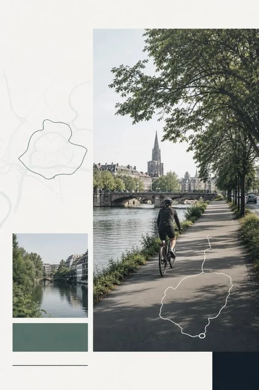 Activités en plein air à Strasbourg à vélo le long des berges et des pistes cyclables