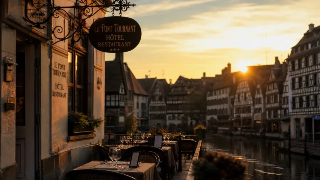Hôtels restaurants Strasbourg, terrasse en pierre et vues Petite France