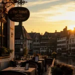 Hôtels restaurants Strasbourg, terrasse en pierre et vues Petite France