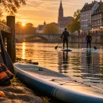 Balade paddle Strasbourg sur l’Ill au golden hour