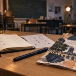 Université populaire Strasbourg activités : bureau avec agenda et test de choix d’ateliers