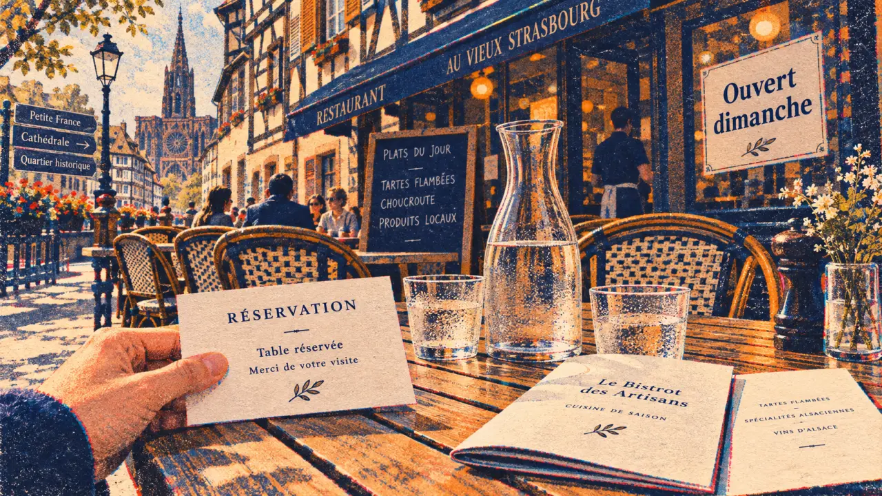 Restaurant ouvert dimanche Strasbourg : vérifiez le service avant de réserver